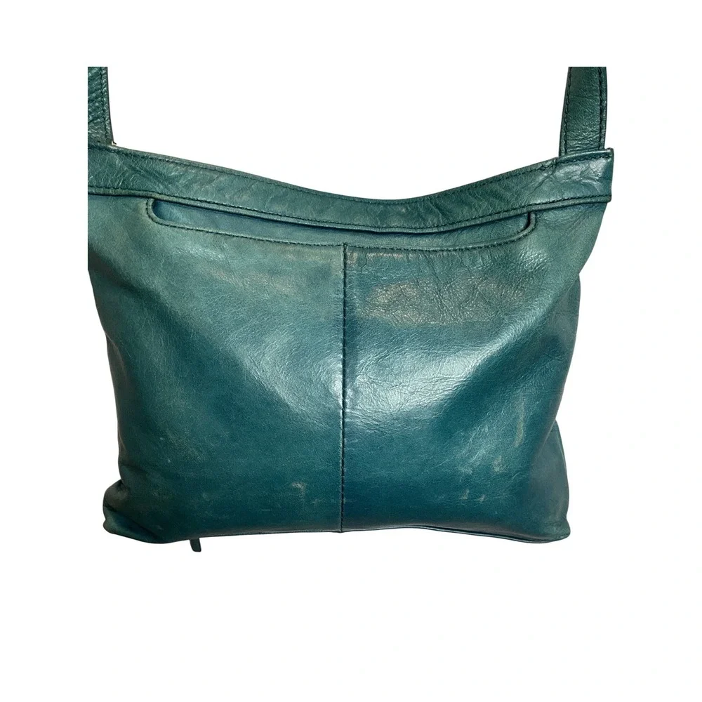 Vintage Hobo Leather Crossbody Shoulder Bag Purse Blue Boho Hippie Y2K Casual‎